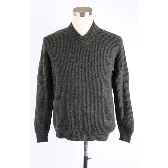 $1,650 Fedeli Thick Rib Cashmere Sweater SZ 52/42 Grey/Green NEW